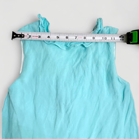 The Oaks Apparel Girls Size 8 Aqua Sleeveless Ruffle Dress with Bow in the Back - Picture 6 of 9
